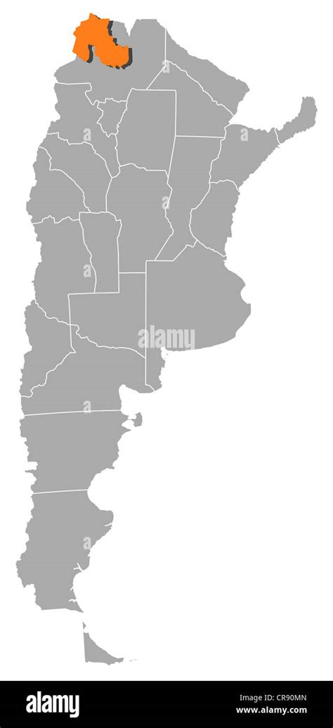 Mapa Político De Argentina Con Varias Provincias Donde Jujuy Está