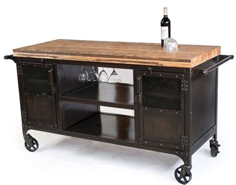 Custom Industrial Home Bar Reclaimed Wood Coffee Cart Mini Bar Wine