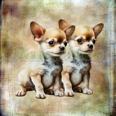 Tkanedziane Pl Panel Drukowany Dwa Chihuahua T O Nude Nr