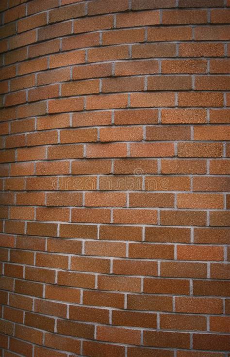 Curved Orange Brick Wall With Ribbed Texture Stock Image Image Of