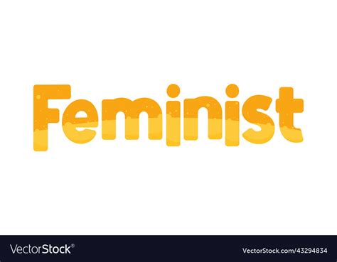 Feminist Word Lettering Royalty Free Vector Image