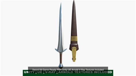 3d Model Collection 5 Fantasy Swords All Pbr Unity Ue Textures Included