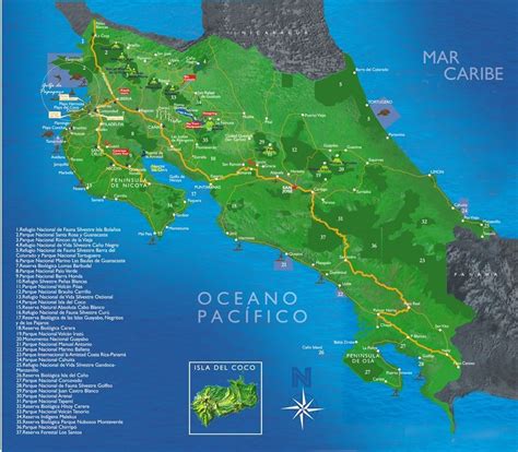 Costa Rica Map Costa Rica St P Economic Activity Physical Features