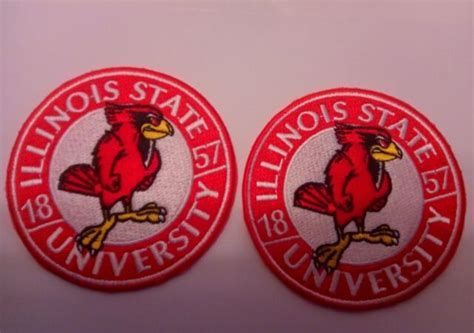 2 Isu Illinois State Redbirds Vintage Embroidered Iron On Patches Lot