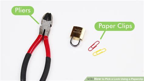 *see the youtube video embedded above for a walkthrough of these steps.* How to Pick a Lock Using a Paperclip: 9 Steps (with Pictures)