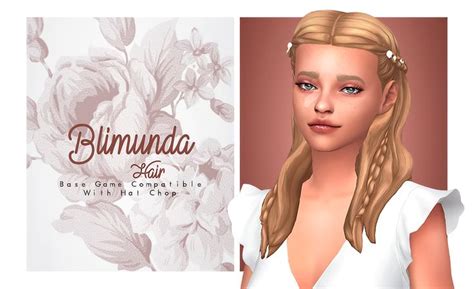Blimunda Hair Flowers Isjao Sims Hair Sims 4 Mm Maxis Match Hair