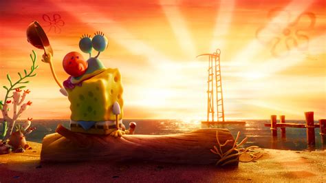 2048x1152 Resolution Spongebob Near Sunset 2048x1152 Resolution