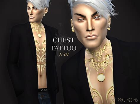 Sims 4 Cc S The Best Maotelus Chest Tattoo By Praline