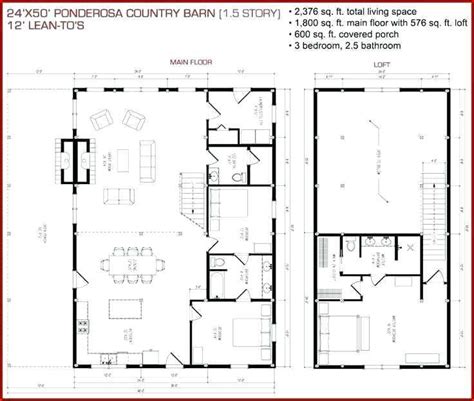 Horse Barn House Combo Floor Plans