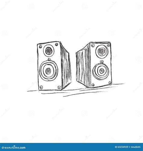 Speakers Sketch Vector Illustration Stock Vector Image 63234939