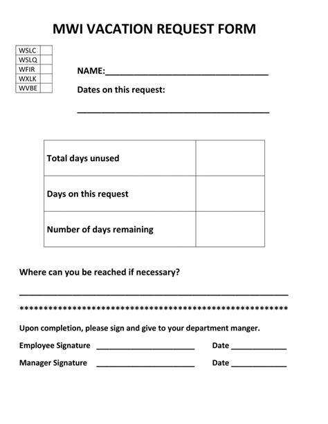 2023 Business Employee Vacation Request Free Printable Templates Riset