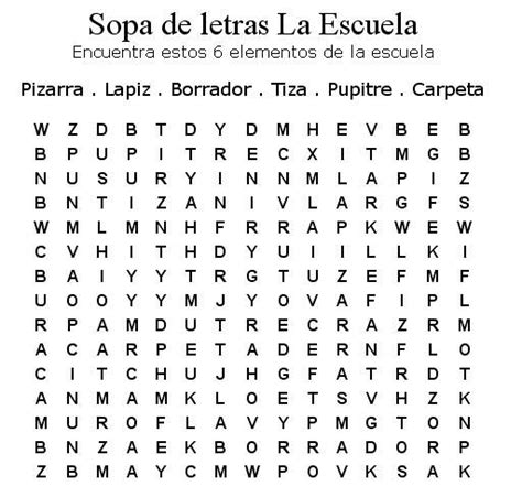 Sopa De Letras Para Niños De Primaria Para Imprimir Sopa De Letras