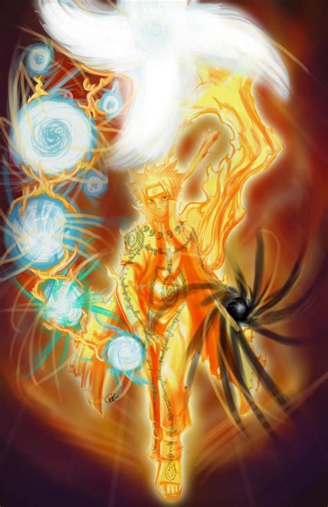 Hokage Naruto Nine Tailed Chakra Mode By Will2link On Deviantart