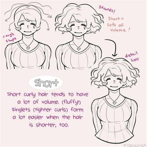 Pin By A185ok On уроки рисования Anime Curly Hair Short Hair Drawing