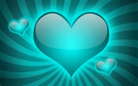 Download Blue Green Heart Wallpaper