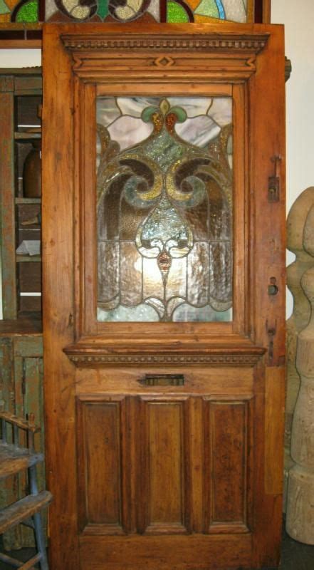 Collectivator Pine Door With Stained Glass Panel Sold Glass Doors Interior Stained Glass