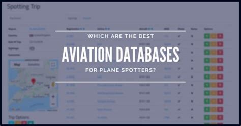 Which Are The Best Aircraft Databases For Plane Spotters Airport
