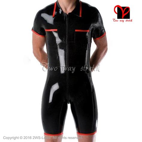 Buy Latex Jumpsuit With Zipper Front Turn