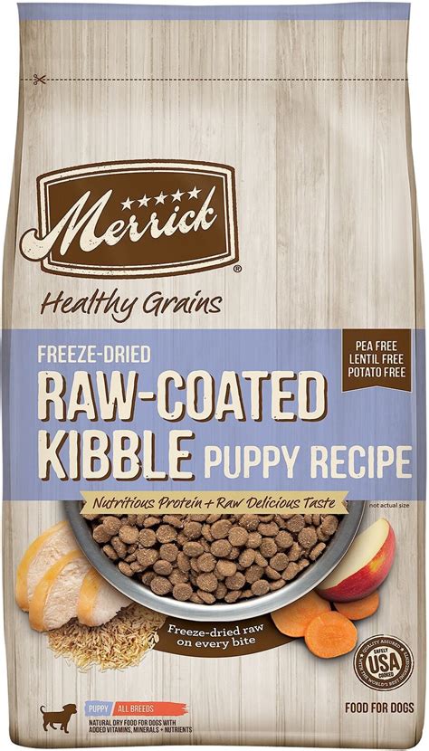 Merrick Healthy Grains Raw Coated Kibble Puppy Recipe Freeze Dried Dry