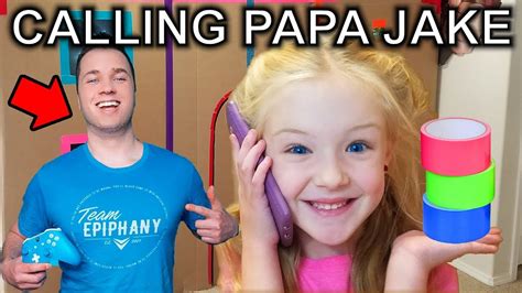 Calling Papa Jake Omg He Answers Huge Box Fort Challenge Skit Youtube
