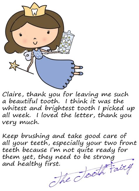 Tooth Fairy Letter Kids Tooth Fairy Pinterest I