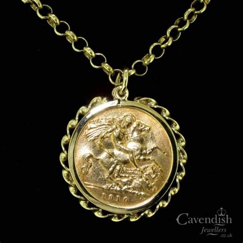 9ct Gold Half Sovereign Pendant Necklace Necklaces From Cavendish