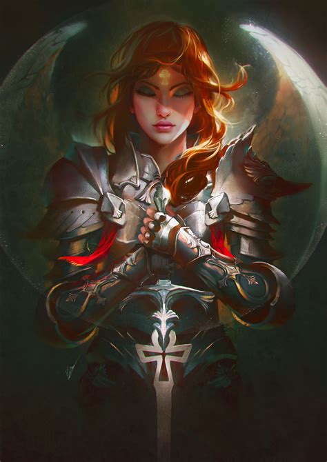 Wallpaper Armor Swords Redhead Girl Fantasy Young Woman 3508x4961