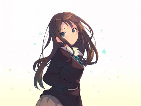 Download 1600x1200 Wallpaper Anime Cute School Girl