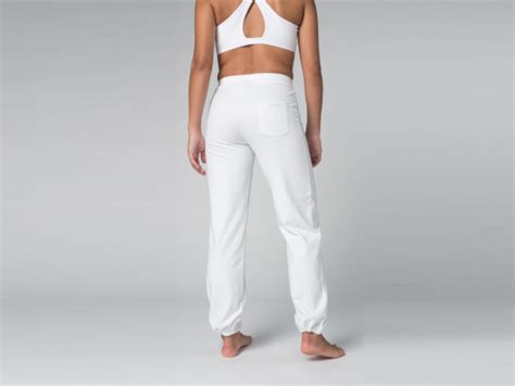 Pantalon De Yoga Param Coton Bio Et Lycra Blanc Fin De Serie