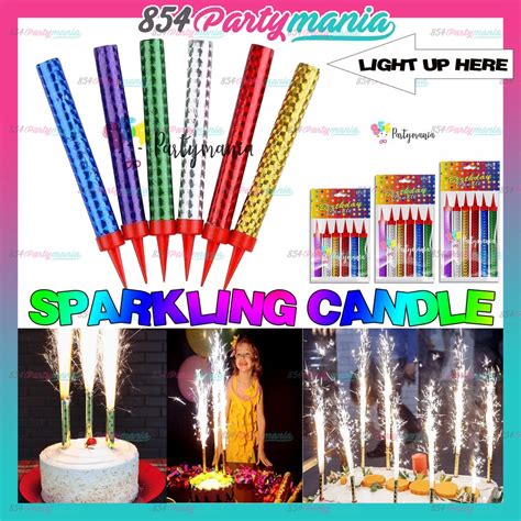 6pcs Sparkling Candle Fountain Candle Baking Supply Cake Candle