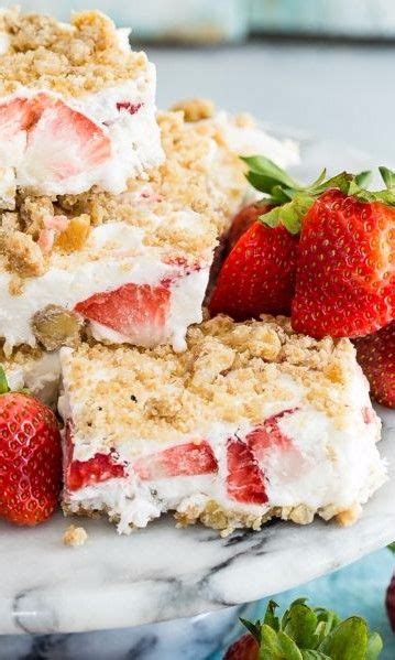 Frosty Strawberry Squares This Sweet Creamy And Nutty Strawberry