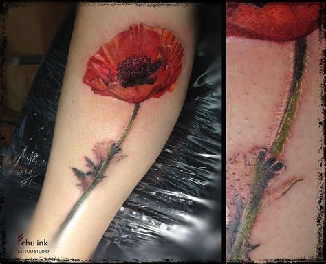 Realistic Poppy Tattoo By Ellegottzi On Deviantart Poppies Tattoo