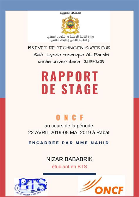 Rapport De Stage Oncf Ni