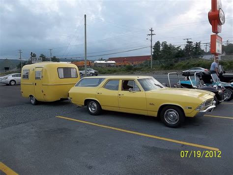 Yellow Boler Station Wagon Duo Two Vintage Trailers Vintage Camper