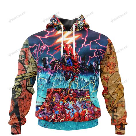 the flash v2 dc comics 3d all over printed hoodie kybershop