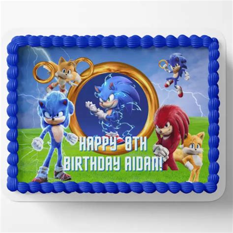 Sonic Birthday Party Cake Topper Edible Image Sonic Birthday Sonic