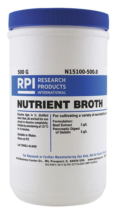 Rpi Nutrient Broth Powder 500g 1 Ea 31ga77n15100 5000 Grainger