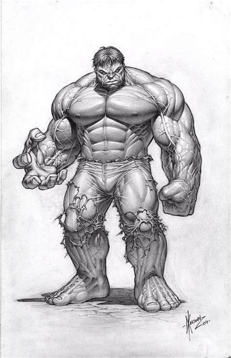 Realistic Pencil Hulk Drawing Bestpencildrawing