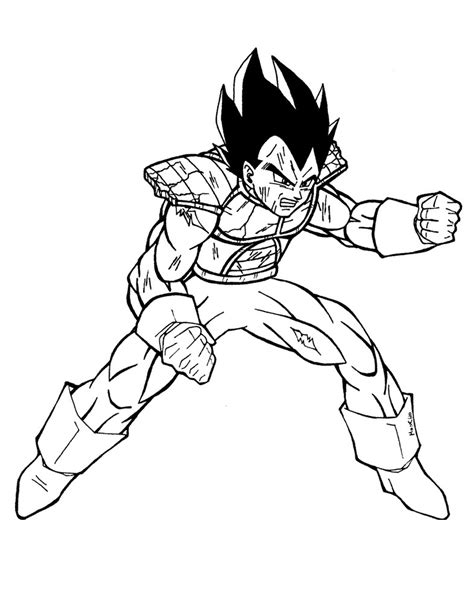 Vegeta Coloring Dragon Ball Pages Printable Kid Color Dragonball