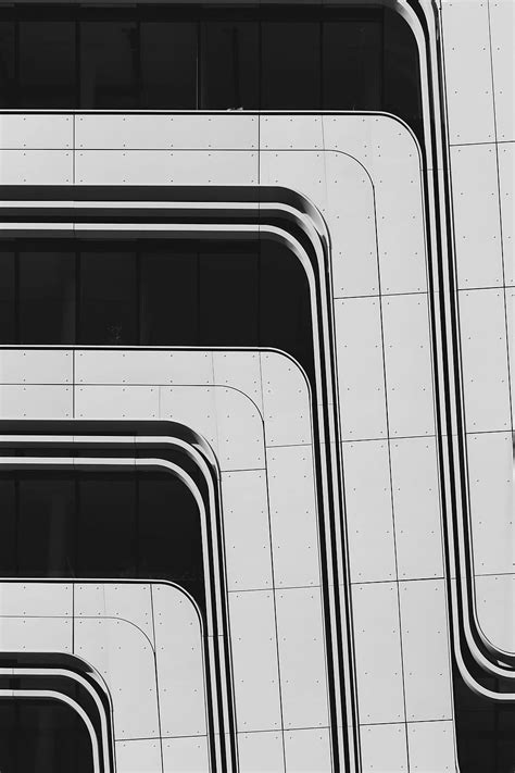 Hd Wallpaper White And Black Building Architectural Detail Black And