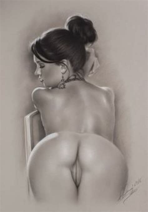 Original X Colored Pencil Drawing Of Nude Woman Done By Arturo The