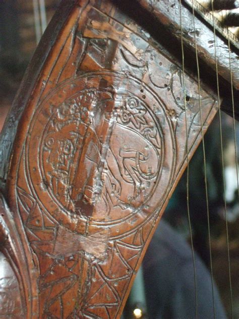 Early Gaelic Harp Info The Trinity College Harp Forepillar Decoration