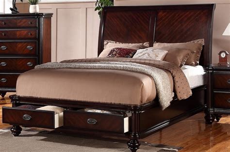 Real, natural cherry bedroom furniture has a rich reddish tone that darkens naturally with age and sunlight. Celecte 6-Pc Cherry Wood Cal King Bedroom Set by Poundex