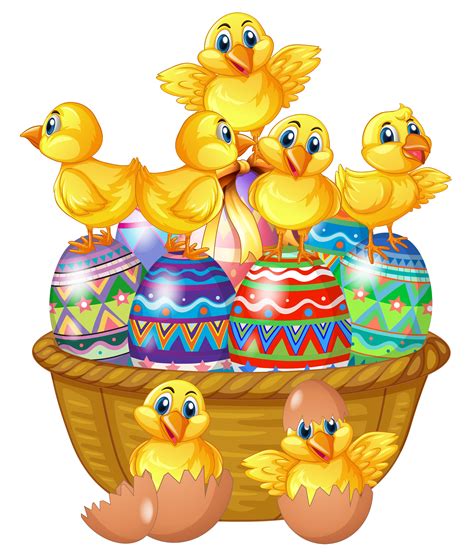 Cute Chicks Standing On Decorated Easter Egg 693434 Download Free