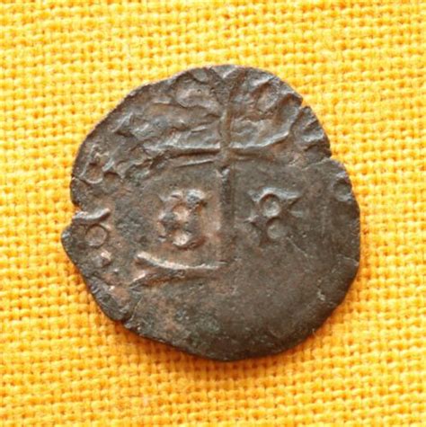 Medieval Bronze Coin Wladislaus Denar Sr With Double Cross 1440 1444
