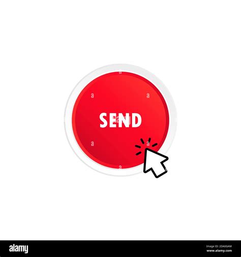 Cursor Clicking Send Button Icon Vector On Isolated White Background
