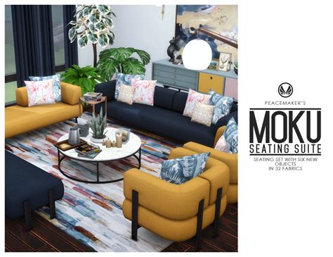 Moku Seating Suite Modern Sofas In 6 New Designs Living Room Sims 4
