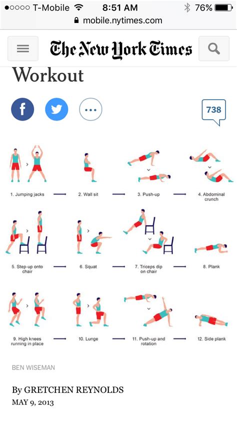 New York Times 7 Minute Workout Camino Day 18 Belavie