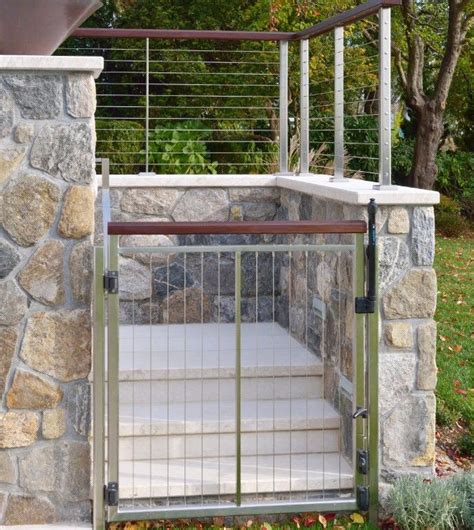Vertical Cable Railing Gate Made Of Stainless Steel Cable Railing
