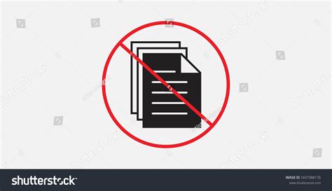 Stop Sign No Document Icon Document Stock Vector Royalty Free